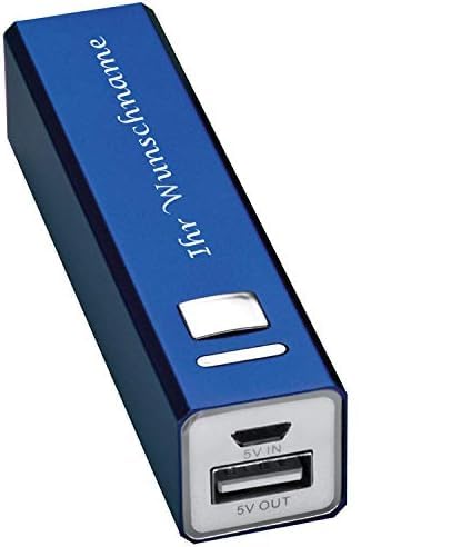 Powerbank mit Gravur / aus Aluminium 2.200 mAh / Farbe: blau
