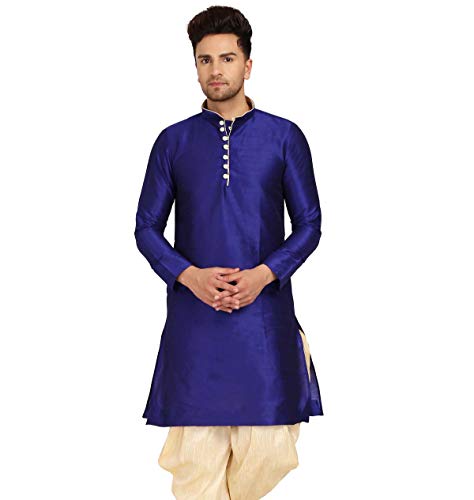 Image of Men's Ethnic Silk Loop Button Kurta