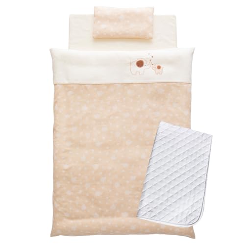 Babyshower ミニサイズ 届いて洗わずすぐ使える ベビー布団８点セット (ぞう) 日本製 オーガニックコットン 洗える ダブルガーゼ