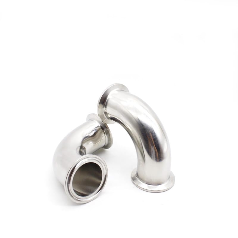Codo de tubería de 90 grados, 3" (76 mm), diámetro exterior de 91 mm, conexión de triple abrazadera, SS304