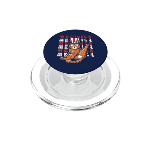 Gato Meowrica Humor patriótico PopSockets MagSafe para ver vídeos y selfis