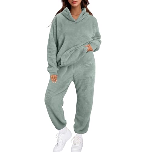 Pyjama Femme Pilou Pilou Ensembles de Pyjama en Polaire Chaud et Doux Hiver Ensembles de Chaud et Doux Combinaison Filles Flanelle Loungewear Sleepwear