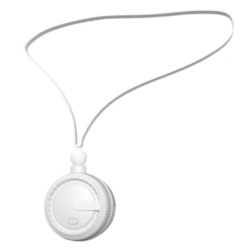 CTRLZS Portable Neck Fan Bladeless Neck Fan 3 Speeds USB Charging Wearable Fan Adjustable 360 Degree Rotating White