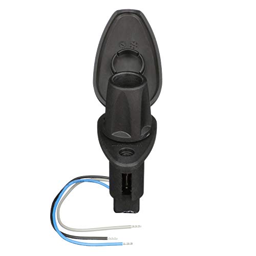 Attwood 910T3PB-7 LightArmor™ 910R Series Teardrop Plug-in Light Base — for All-Around Pole Light, 3-Pin, Black Composite Cover