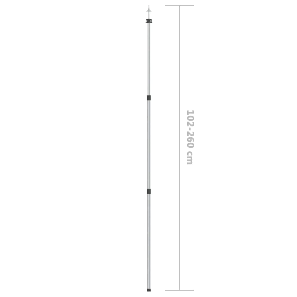 Mangloder Teleskop-Tarpstange aus Aluminium 102- verstellbar für Zelte, Markisen, Planen, Camping, Wandern, Outdoor, Festival, Strand, stabile Befestigung, leicht, robust, vielseitig
