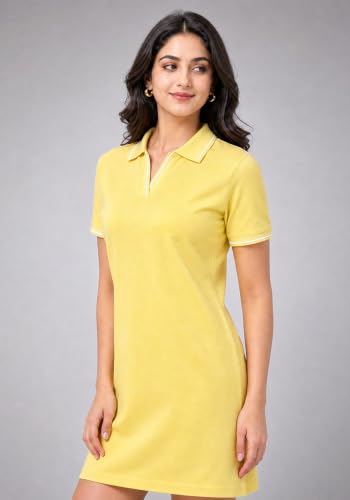 Image of Wear Your Opinion Women's S to 5XL Plus Size PQ Polo Collar Neck Style Midi Tshirt Dress