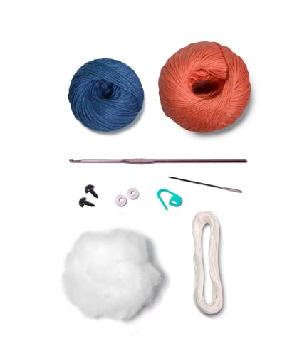 Círculo Kit de crochê Amigurumi - Baby Dino - Tudo incluído, instruções fáceis - Kit de crochê para