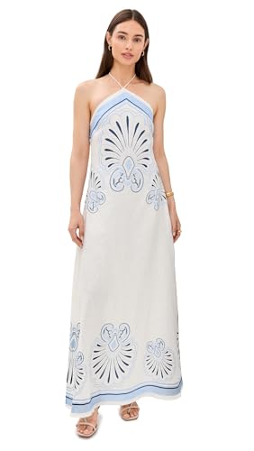 Shani Shemer Women's Eleanor Linen Maxi Dress, Blue Sky Flowers, L at  Amazon Women's Clothing store