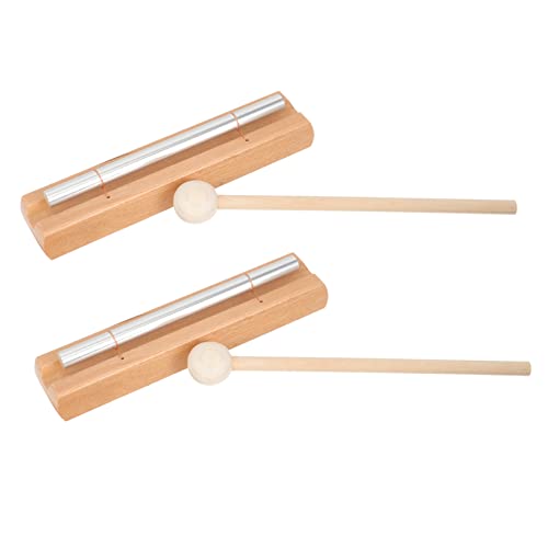 BESPORTBLE 2 Set Meditation Chimes Hand Bell Musical Tuned Chime for Mindfulness Yoga and Prayer Sound Percussion Instrument for Classroom Outdoor Activities and Relaxation
