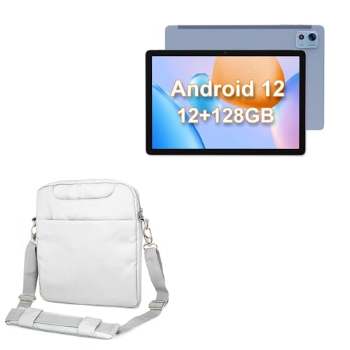 BoxWave Case Compatible with FancyFish T30B Android 12 Tablet - Encompass Urban Bag, Over Shoulder Messenger Straps Handle Bag Pockets - Cool Grey