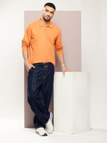 Image of Dillinger Men Oversized Long Sleeve Polo Tshirt