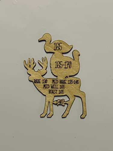 Wildlife Meat Temperature Magnet, Pellet Smoker, Deer, Turkey, Grilling, Husband