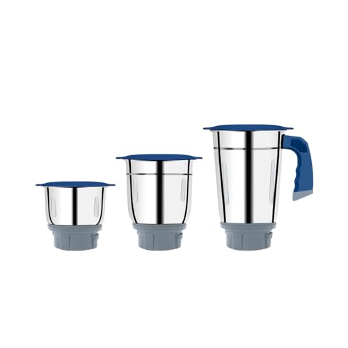 Image of Orpat Mixer Grinder Kitchen Hive 650W | Overload Prevention Mechanism | 3 Jars | Hygienic Stainless Steel Blades with hard chrome plating (Dark Blue)