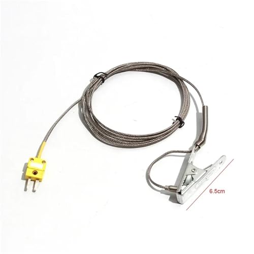 Termopar tipo K contra interferencias con cable blindado y abrazadera de 6.5cm 3