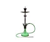 Premium Cape Shisha Set -Wasserpfeife Edelstahl Komplettset mit 4 Anschlüsse/Schläuche. 18/8 Schliff, Klickanschluss, Diamanten Molassefänger (Cape 6.0 Glow)