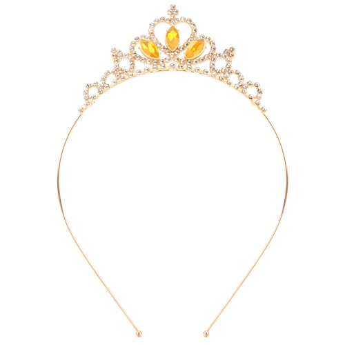 KICOSY Gold & Yellow Crown Headband for Girls - Crystal Princess Tiara Crown - Birthday Pageant Cosplay Prom & Formal Events