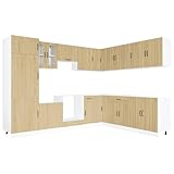 Tmriohed 14-TLG Küchenschrank Set Lucca Sonoma-Eiche Holzwerkstoff verstellbare Füße moderner Stauraum für Küche Esszimmer und Abstellkammer