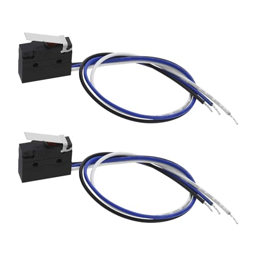 VGOL 2pcs Microinterruptores SPDT IP67 Microinterruptor Miniatura Impermeable 125 V 5 A Equipo Audiovisual Maquinaria Industrial Interruptor de Acción Rápida 50 Cm