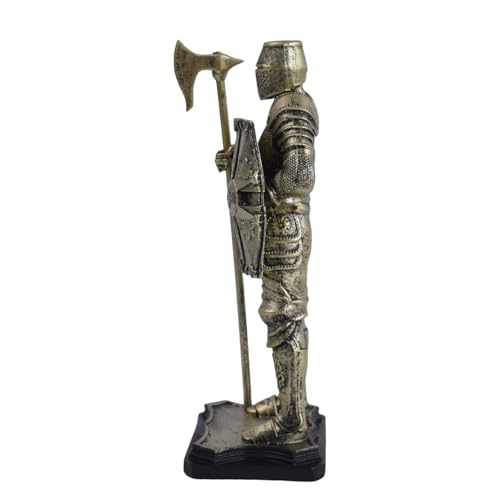 Estatua de caballero medieval en armadura de resina miniatura 4
