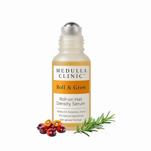 Medulla Clinic Hair Growth Serum Roll-On – 5% Rosemary, 3% Protein & 2% Caffeine – Batana Oil &...