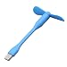 Fablcrew. Mini ventilador USB portátil de silicona ajustable compatible con ordenador portátil PC Power Bank, silicona, azul, 9*3.7*3.5CM