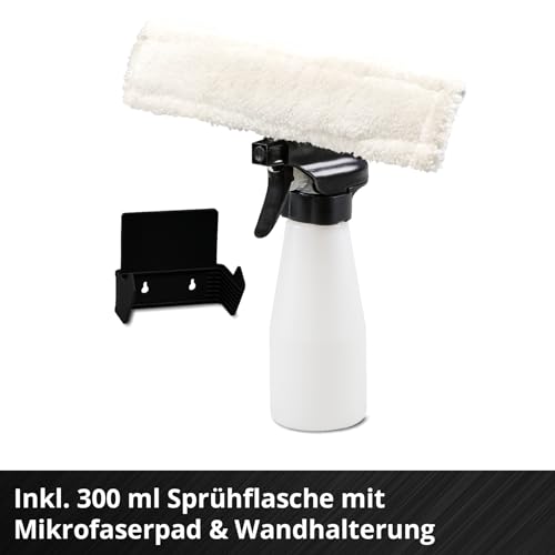 Einhell Akku-Fensterreiniger BRILLIANTO Power X-Change (18 V, 28 cm lange Saugdüse, streifenfreie Reinigung, inkl. Sprühflasche mit Mikrofasertuch, 4,0 Ah Akku und Ladegerät)