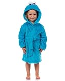 INTIMO Sesame Street Robe Toddler Cookie Monster Faux Fur Plush Hooded Bathrobe (2T)