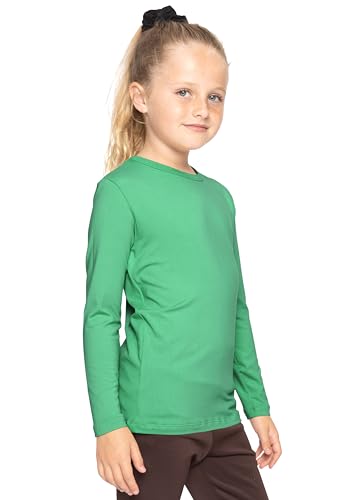 Image of Shirts for Girls Long Sleeve Crew Neck Top, Hoodie or 3 /4 Sleeve Soft Stretch Kids Lightweight Size 2-16