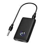 Geosta Bluetooth 5.3 Transmitter for TV & Headphones | Low Latency 3.5mm Wireless Audio Adapter | Transmitter & Receiver with Noise Cancellation | USB Charging for Home Stereo, PC, Speakers