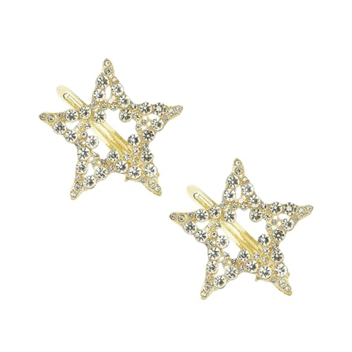 2 Pinzas de Estrella con Diamantes de Imitación Doradas miniatura 1