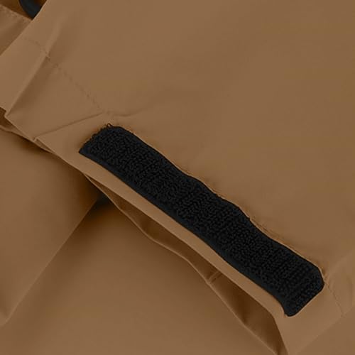 Generisch Winterjacke Damen Warm Wasserdicht,Outdoor Jacken Für Damen Leichte Einfarbig Mit Kapuze Strickjacke Reißverschluss Regenmantel Mit Taschen Große Größen Freizeitjacke (Coffee-a, M)