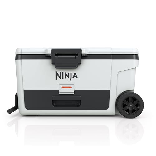 Ninja FrostVault | 65qt Wheeled Cooler with Cold Dry Zone | Integrated Fridge-Temp Dry Storage Drawer | Premium Heavy-Duty Insulated Cooler | Keeps Ice for Days | Cloud White | FB265WH