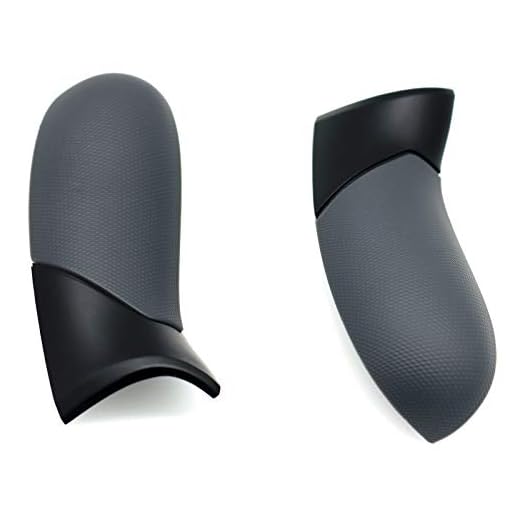 Deal4GO Gray Soft Touch Rubberized Right Left Side Rails Replacement Rear Handle Grips Back Panels for Xbox One Elite Controller 1698 (Third-Party)