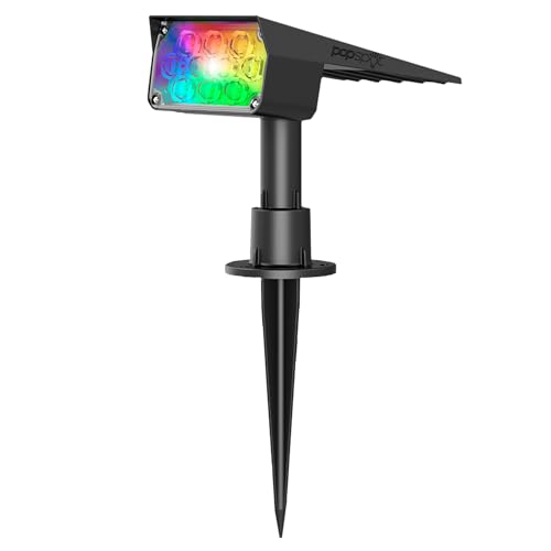 Luminária Solar Spot Espeto de Jardim Refletor Luz Colorida LED RGB | Vermelho, Verde e Azul