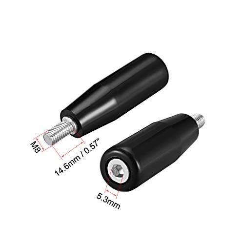 Image of uxcell Revolving Handwheel Machine Handle M8 Male Threaded Stem for Milling Machinery 60mm Handle Dia