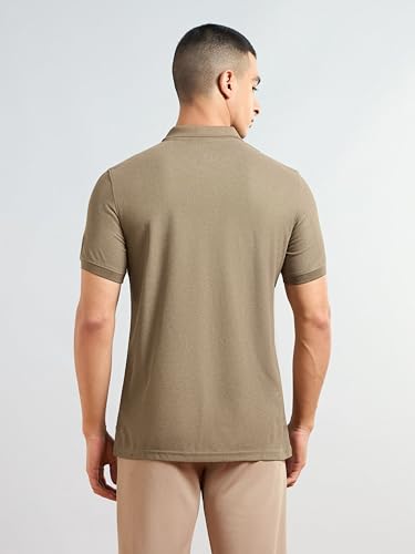 Image of TECHNOSPORT Mens Slim Fit Self-Design Half Sleeve Polo T-Shirt for with Matpiq for Sports and Regular Uses