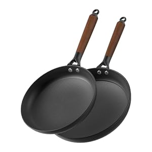Cast Iron Skillets,10Inch 12Inch Non Stick Frying Pans,2 Piece Cookware Set Cast Iron Pans,PFAS-Free,Egg Pans Nonstick,Oven Safe Dishwasher Safe