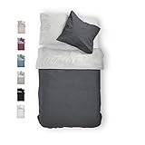 ✔ LIEFERUMFANG: Hochwertige Bettwäsche aus 100% feinfädriger Naturfaser Baumwolle, 1x Bettbezug 135 x 200 cm und 1x Kopfkissenbezug 80 x 80 cm, mit praktischem Reißverschluss