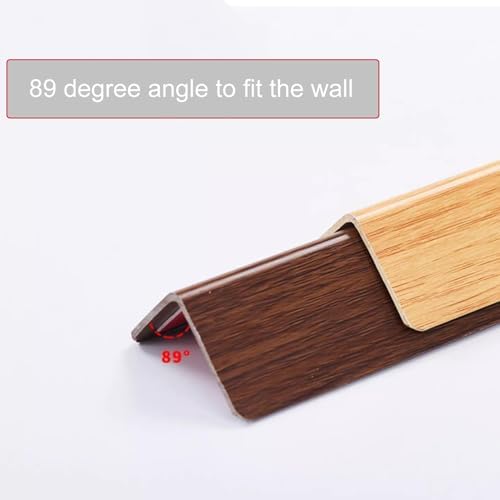 Wood Grain PVC Corner Protection Strips - Brown Tile Edge Guards for Living Room, Imitation Solid Wood, 2.5x100cm/1x39.4in, Durable Corner Protectors for Home Decor