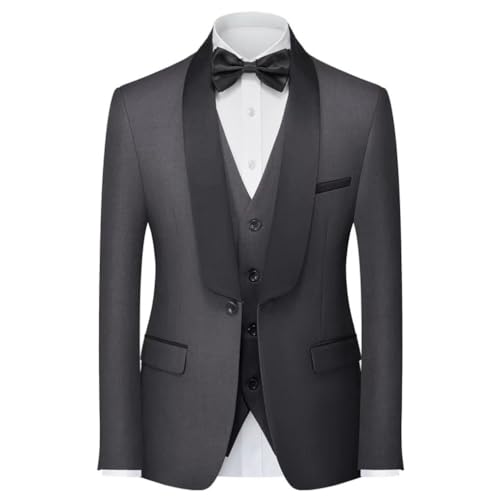 Men Slim Suit 3 Piece Set Jacket Vest Pants Male Business Gentleman Dress Blazers Coat Suits2