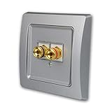 world trading net   Boîte de jonction pour haut parleurs, argent, encastrée, adaptée aux interrupteurs et aux prises de courant de la gamme DELPHI