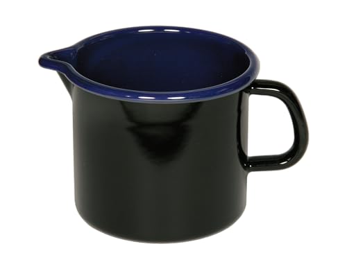 Riess, 0054-025, Schnabeltopf ø 16cm, HOTEL/PROFI, Schwarz, Emaille, Vol. (rec.): 2,0 Liter, Made in Österreich, LBH: 23,5x17,5x13,0cm, 0,750kg, Kanne mit Henkel, Deckel, Gasherd geeignet