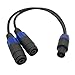 MMNNE 50cm Speakon Splitter Cable,Speak-on Break Out Cable Speakon Male to Dual Female Cable