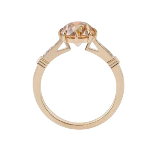 Bague de fiançailles argent 925 plaqué or moissanite ronde 4mm