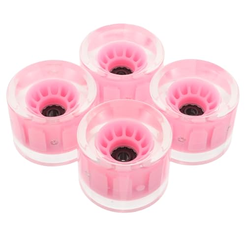 Roues Longboard Lumineuses Rose : Remplacement Facile pour Cruiser