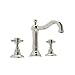 Rohl A1409XMPN-2 Country Bath Low Lead Widespread Bathroom Faucet with Metal Cross Handles and Pop-Up Drain, Polished Nickel by Rohl
