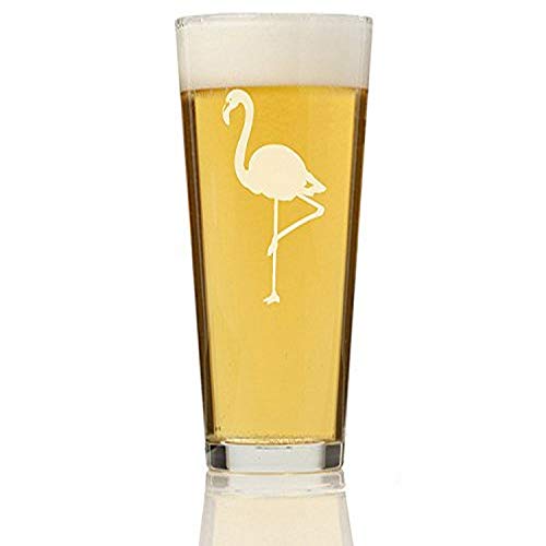 Chloe and Madison"Flamingo" pint Glass, Set of 4