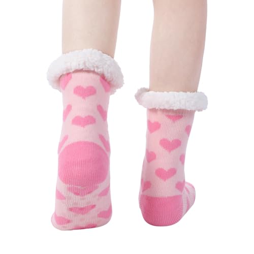 Image of Chassic Sherpa Lined Slipper Socks for Women, Non-Slip Cozy Winter House Socks, Soft Fuzzy Socks, Christmas Gifts for Women & Ladies Stocking Stuffers