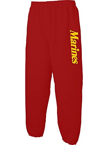 Marines Military Theme Elastic Bottom Sweatpants in Sport Gray