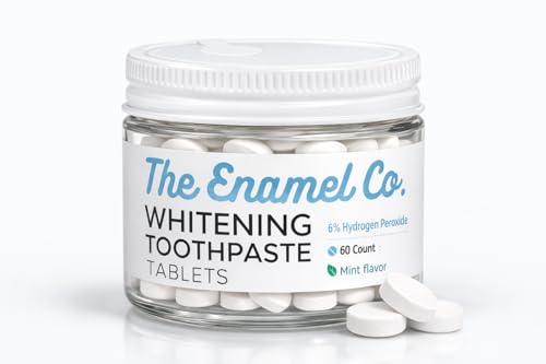The Enamel Co. Premium Whitening Toothpaste Tablets – 6% Hydrogen Peroxide – Eco & Travel Friendly Dental Care